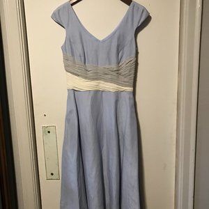 J. Peterman Cummerbund Pale Blue Dress